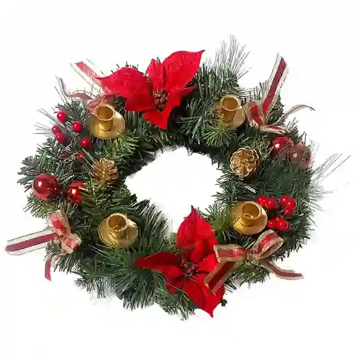 Corona Adviento 45cm Flores Navidad Expressions Christmas