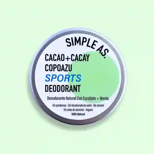 Desodorante Natural 50g - Simple As Sport