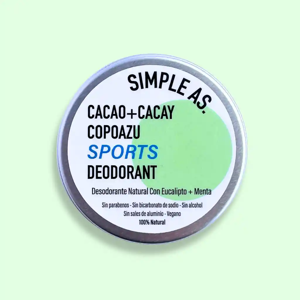 Desodorante Natural 50g - Simple As Sport