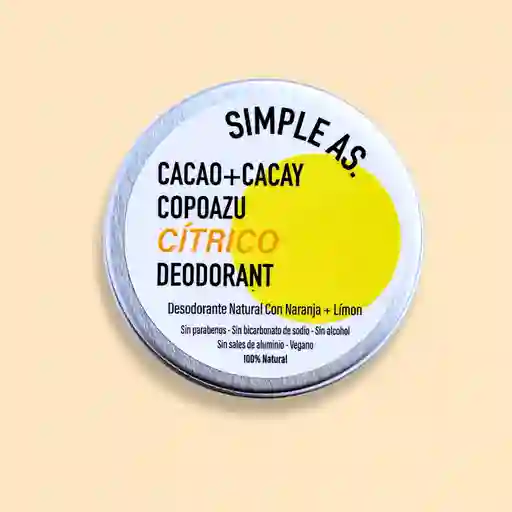 Desodorante Natural 50g - Simple As Cítrico