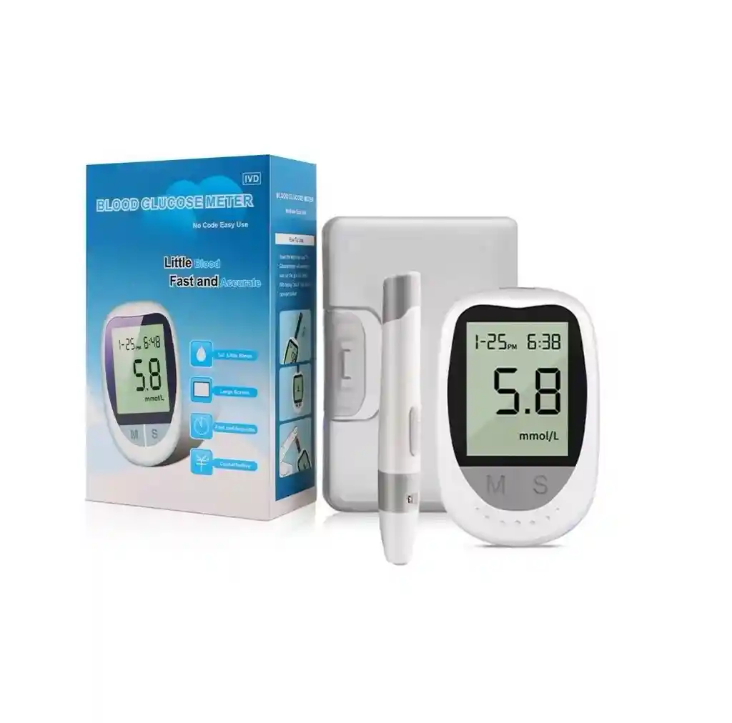 Glucometro Digital + 50 Tiras + 50 Lancetas Medidor Glucosa