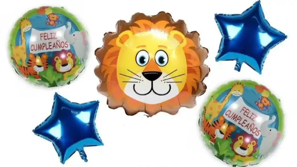 Kit Globos Animal Bebé - Jirafa, León O Zebra