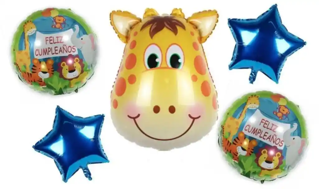 Kit Globos Animal Bebé - Jirafa, León O Zebra