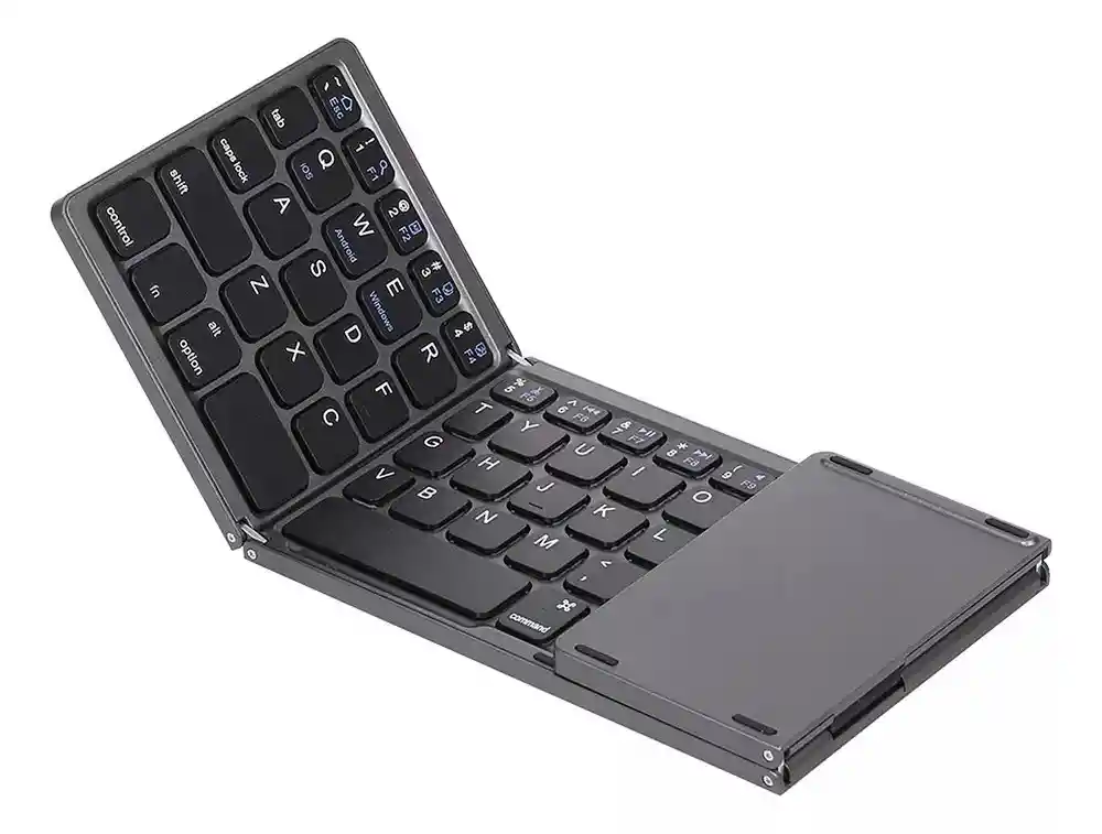 Teclado Bt Inalámbrico Plegable Ultra Delgado Con Touchpad