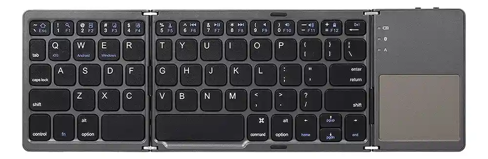 Teclado Bt Inalámbrico Plegable Ultra Delgado Con Touchpad