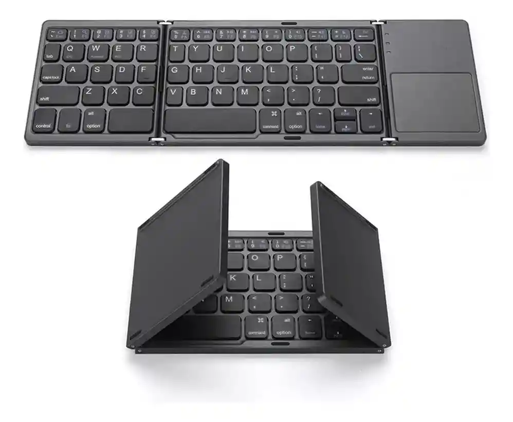 Teclado Bt Inalámbrico Plegable Ultra Delgado Con Touchpad