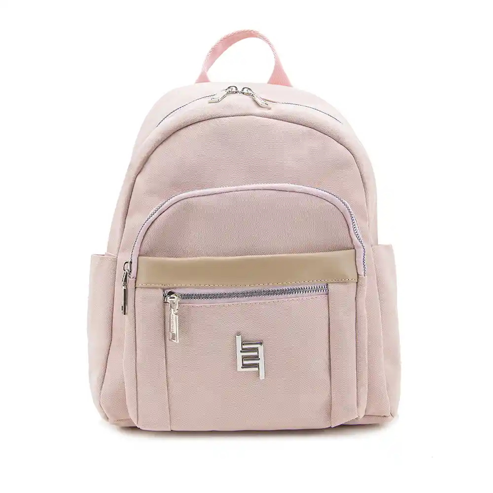 Morral Nylon Cierres Metálicos Contraste En Bolsillo