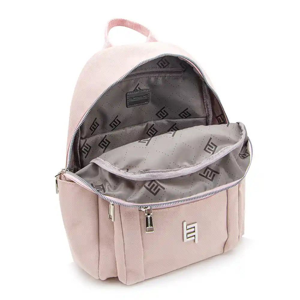 Morral Nylon Cierres Metálicos Contraste En Bolsillo