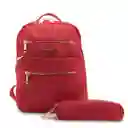 Morral Nylon Con Cieres Frontales Dorados