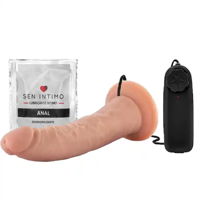 Dildo Consolador Ultra Realista Sin Testiculos Con Control Remoto + Sachet Lubricante Anal Sen Intimo 7 Ml