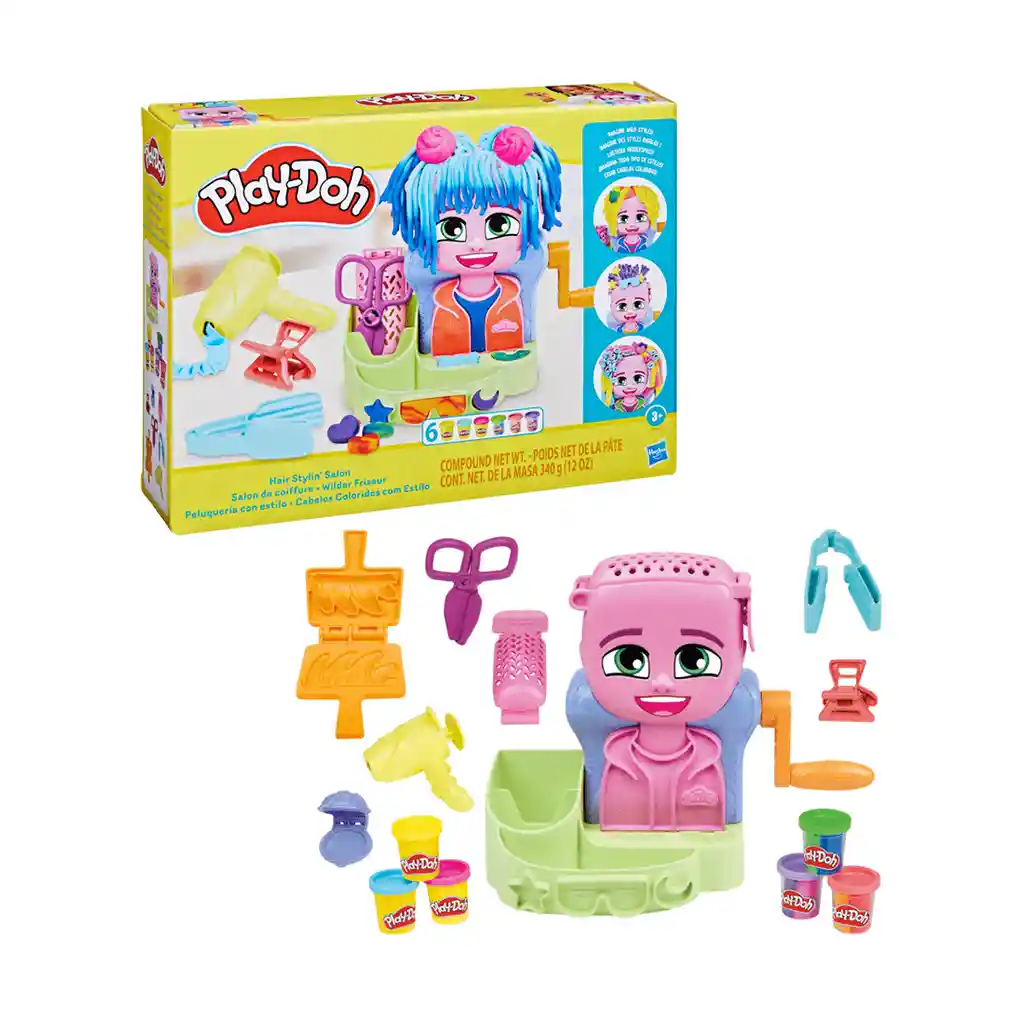 Juego Play-doh Peluquería Crea Peinados Divertidos Niños