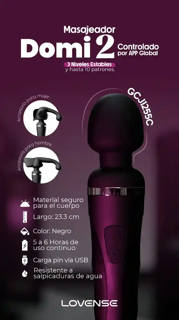 Vibrador Domi 2, Marca Lush Lovense Webcam , Vibrador Larga Distanca