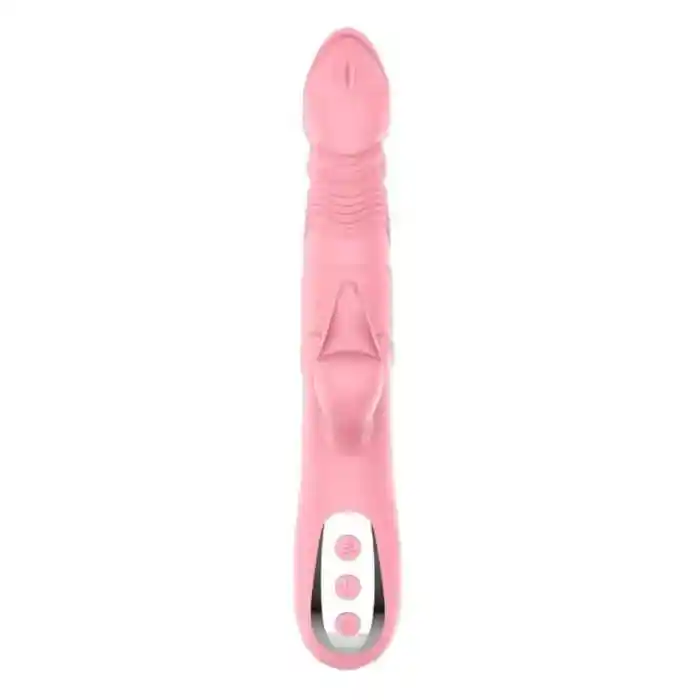 Vibrador Doble Estimulacion De Lujo Con Calefaccion Función Telescopio Y Lengua + Lubricante Neutro A Base De Agua Osly Intimy 30 Ml