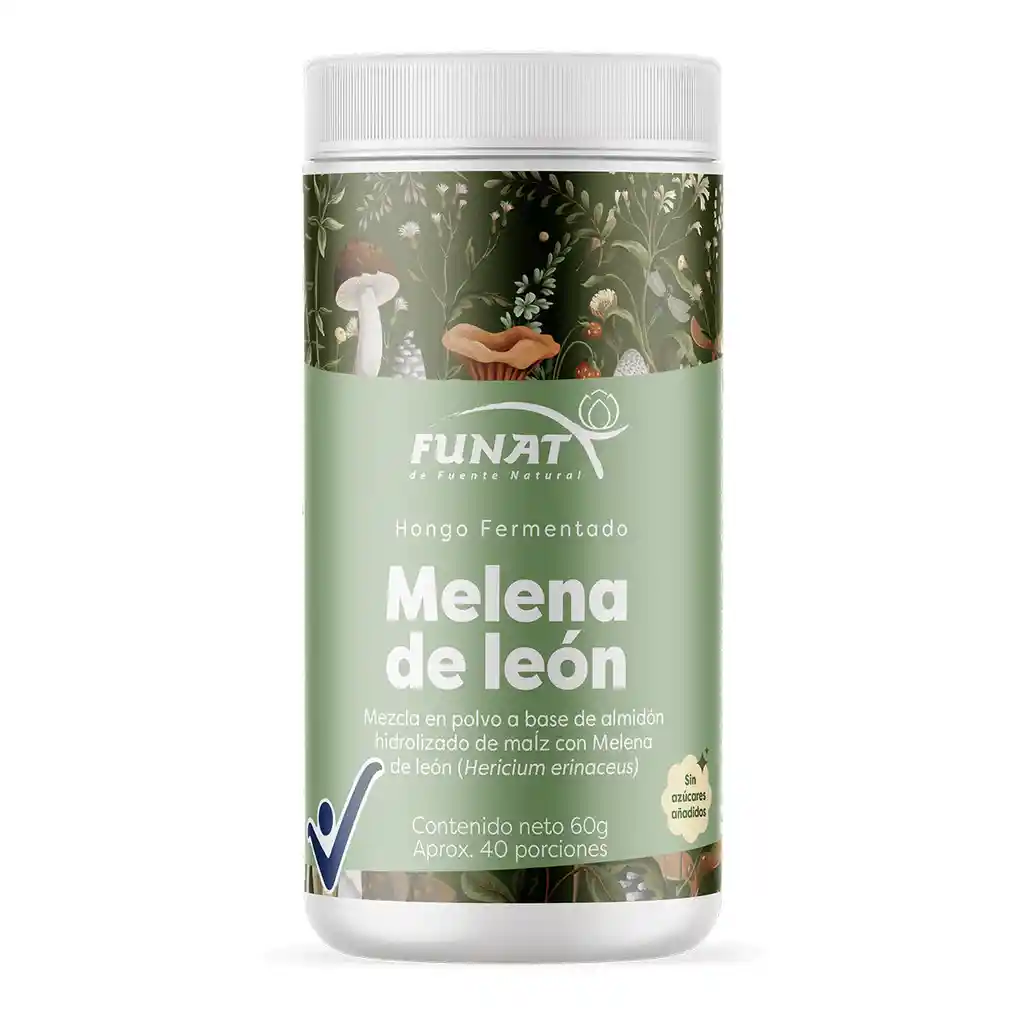 Melena De León Polvo 60g Funat Hongo Fermentado