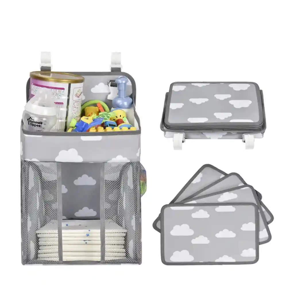 Organizador Cambiador Pañales Cradle Star Carrito De Pañales Gris