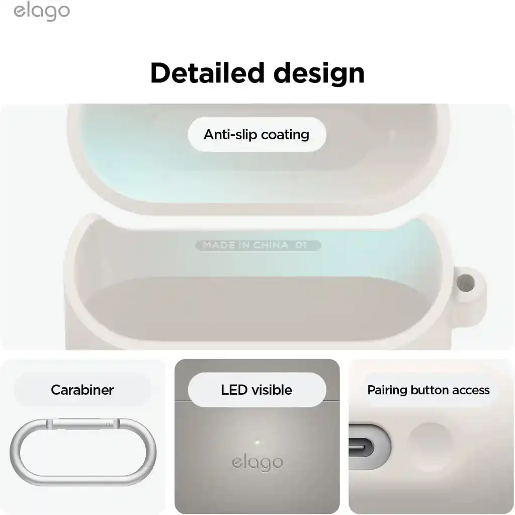 Elago Estuche Para Galaxy Buds 3 / Buds 3 Pro Con Arnés En Stone