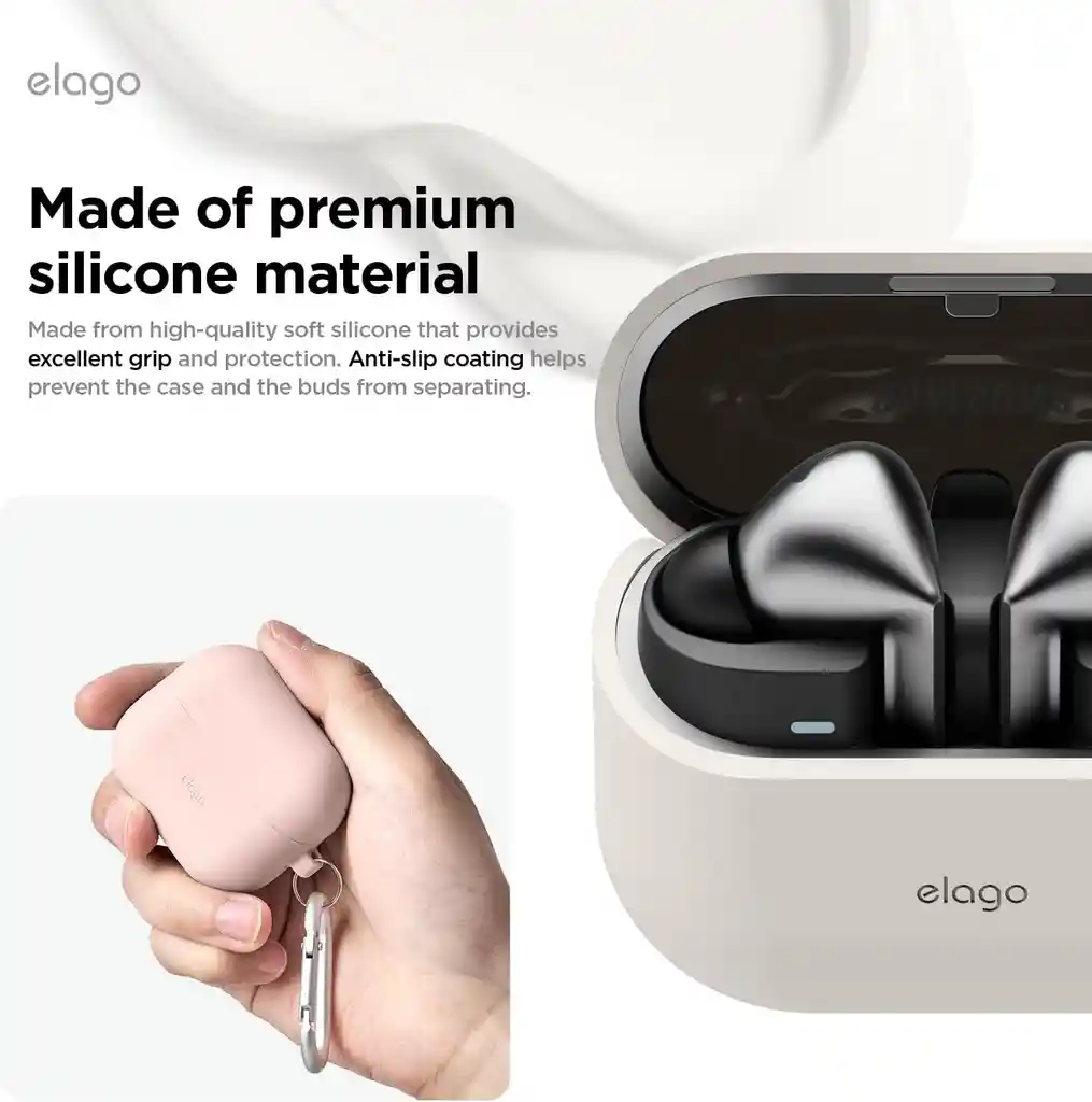 Elago Estuche Para Galaxy Buds 3 / Buds 3 Pro Con Arnés En Stone