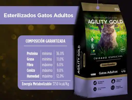 Agility Gold Gatos Esterilizados 3kg