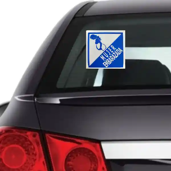 Sticker Adhesivo Mujer Embarazada Para Carro