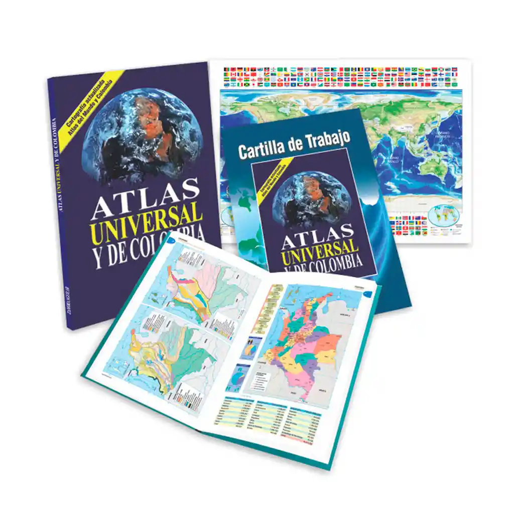 Atlas Universal Y De Colombia Con Cartilla De Trabajo | Zamora Aguilar | Original