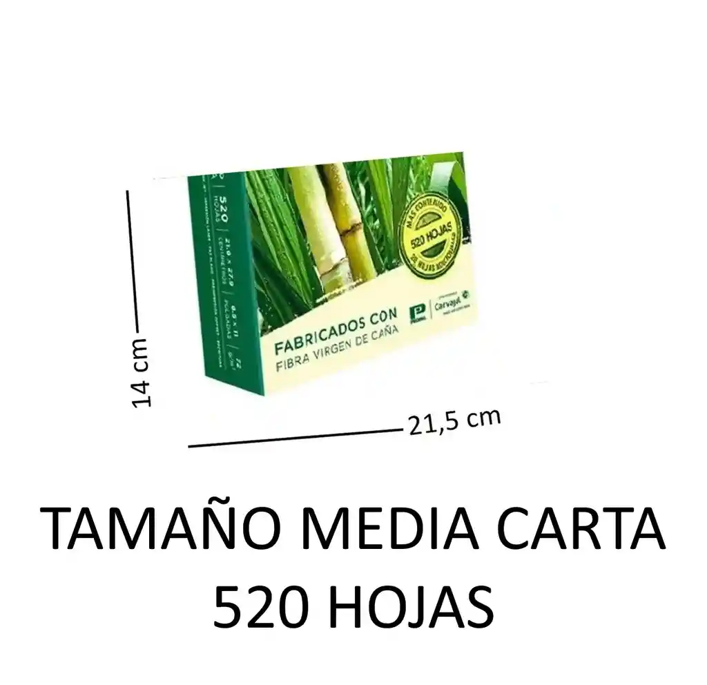 Resma Tamaño Media-carta Color Natural X 520 Hojas