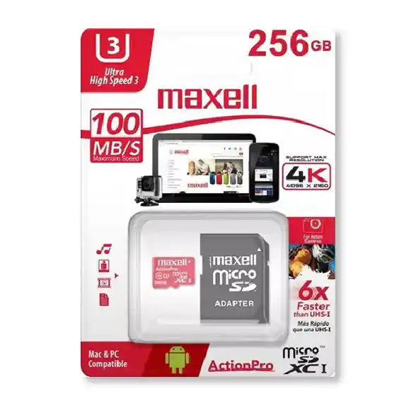 Maxell Micro Sd 256gb Action Pro Class 10