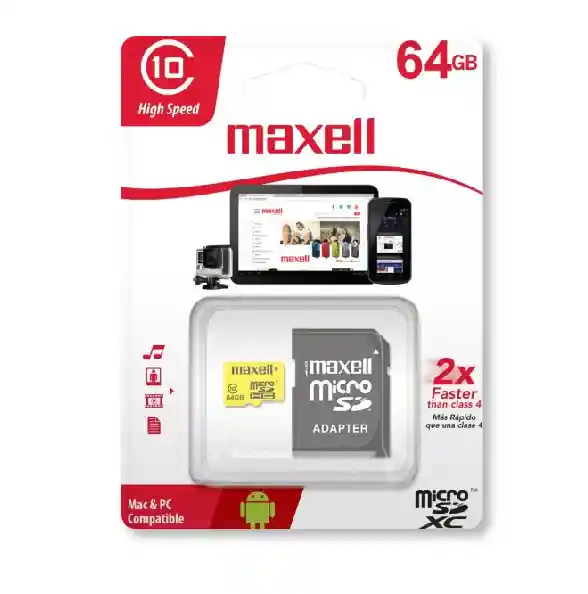 Maxell Sd Compacta 64gb Sdxc Clase 10