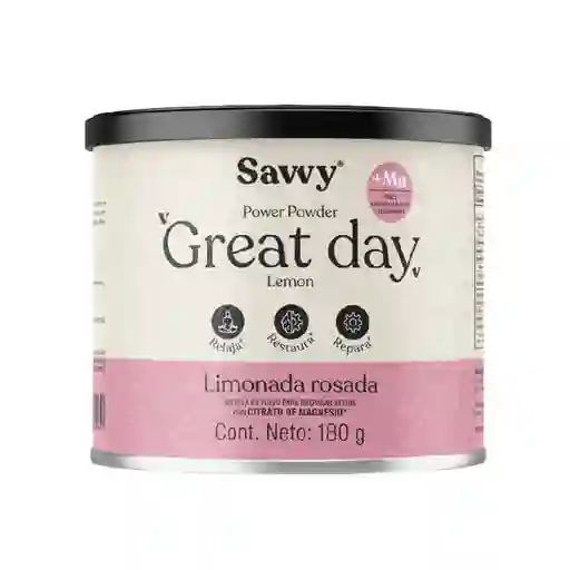 Great Day (magnesio) Limonada Rosada Tarro X 180 Gr - Savvy