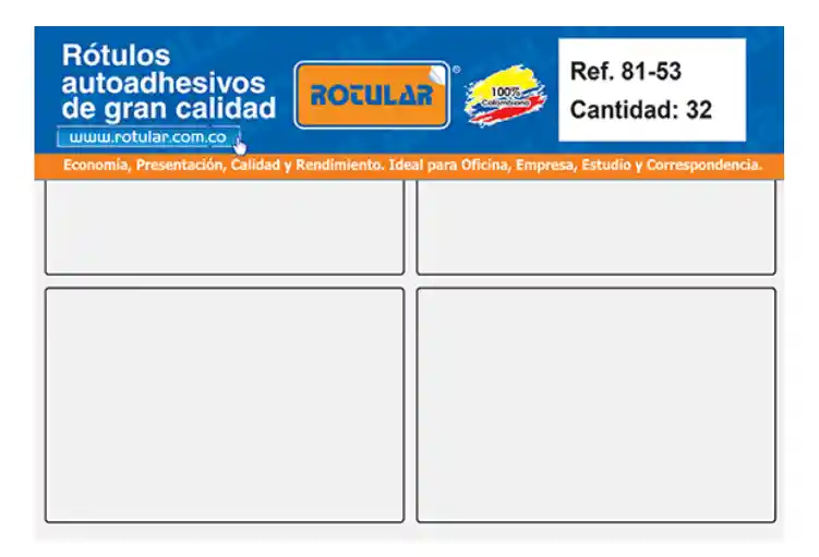 Rotulo Adhesivo 81-53 Cuadrado Blanco