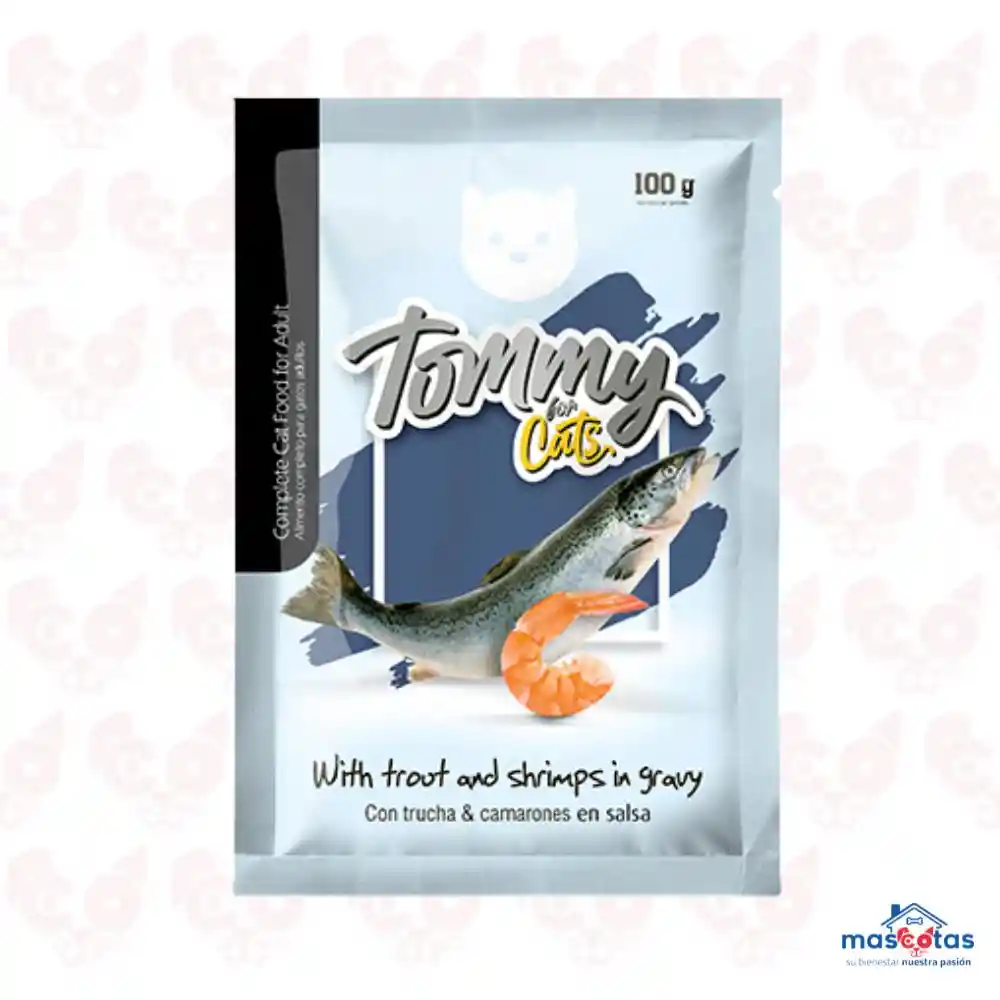 Tommy For Cat Adulto Trucha Y Camarones En Salsa 100g