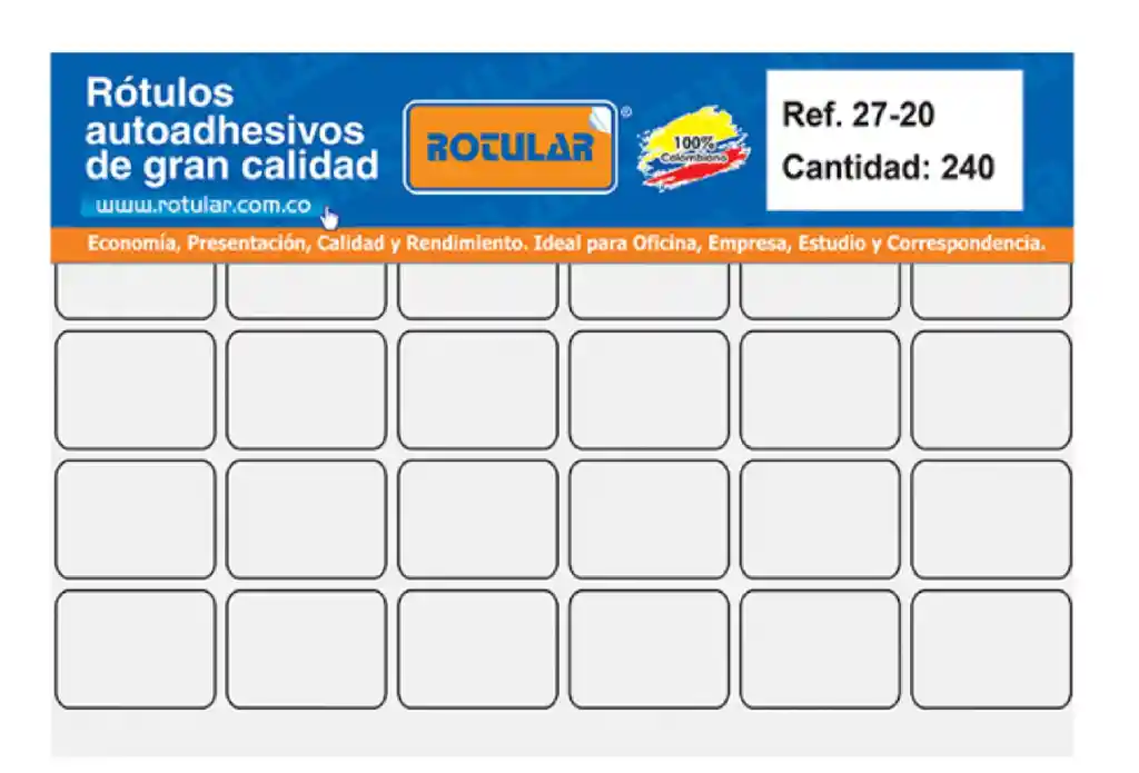 Rotulo Adhesivo 27-20 Cuadrado Blanco