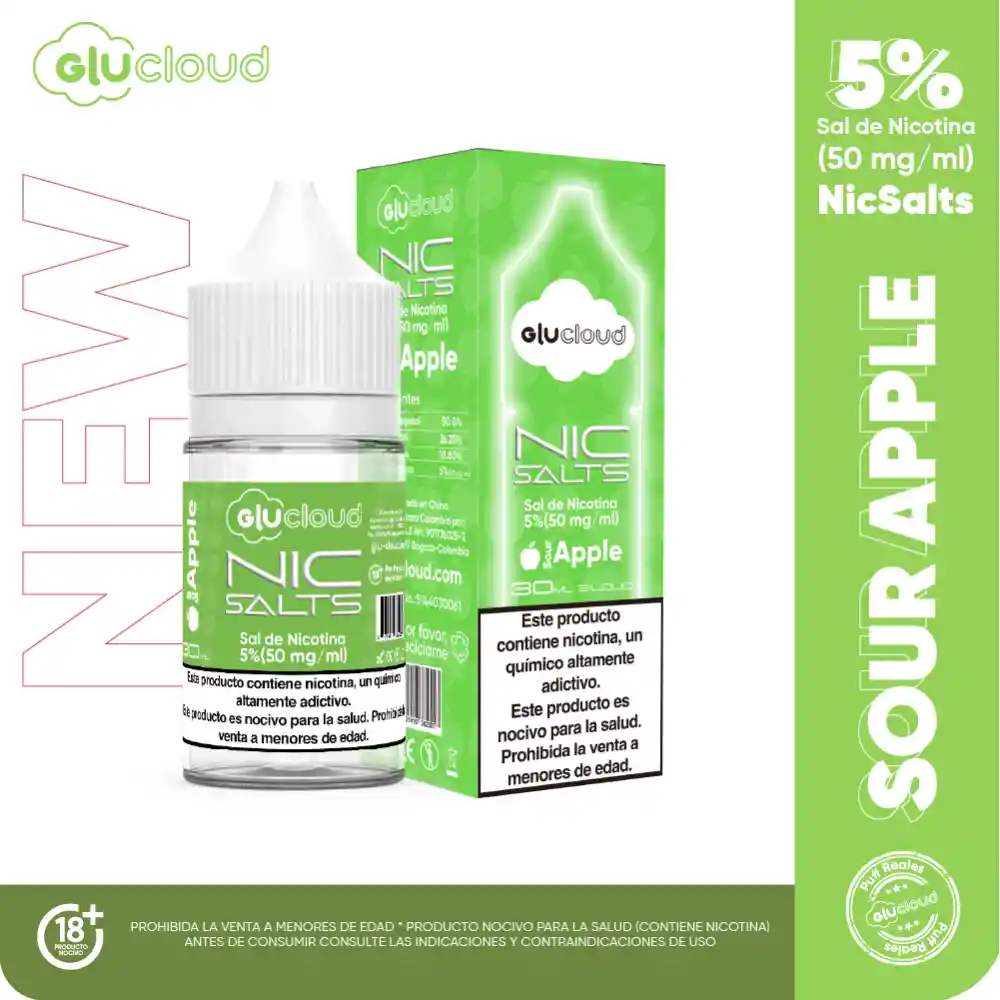 Sal De Nic Glucloud Sour Apple 5%