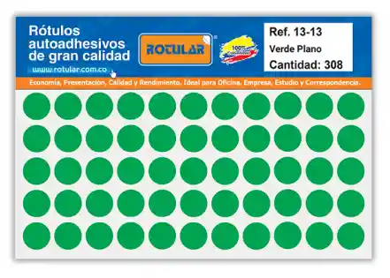 Rotulo Adhesivo 13-13 Verde