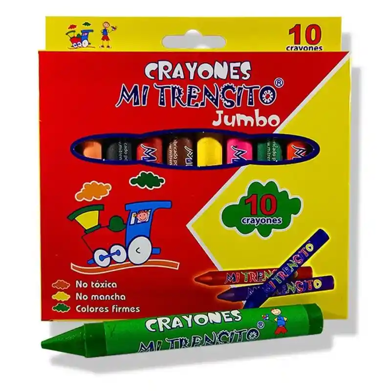 Crayones Jumbo Mi Trensito X 10 Unidades