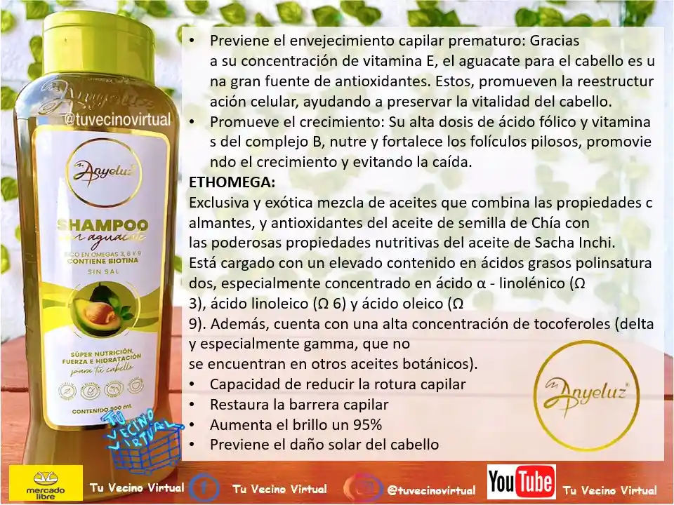 Oleo Capilar De Argan Y Shampoo De Aguacate Anyeluz