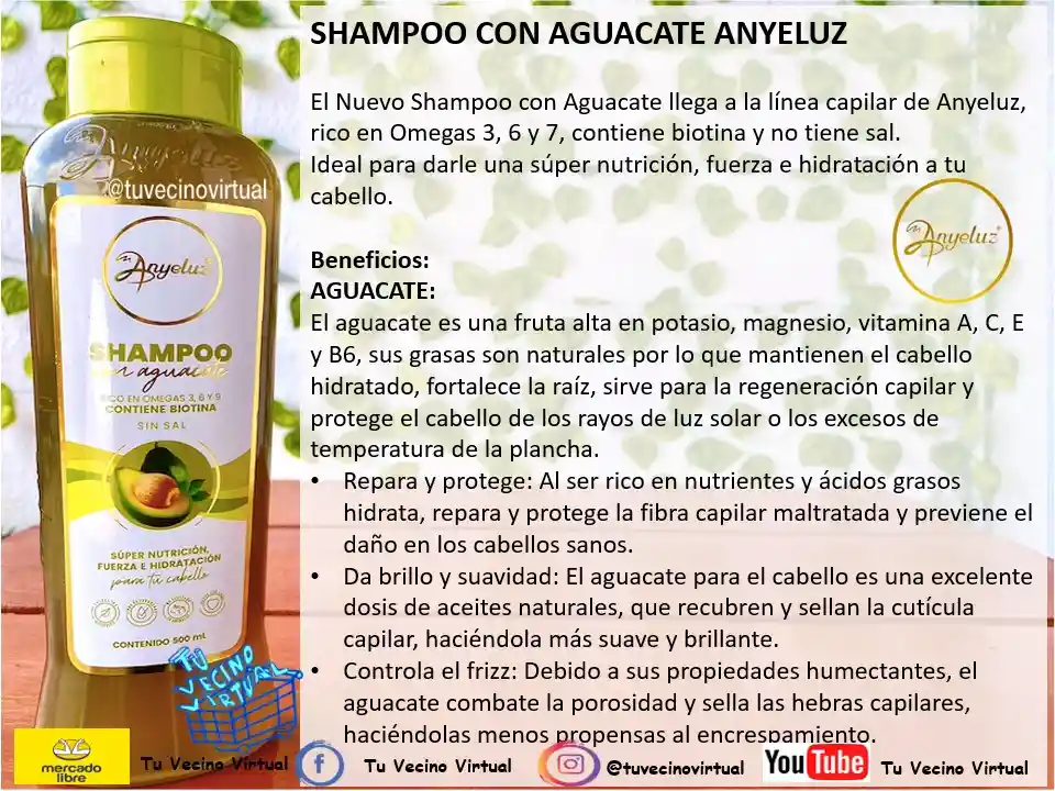 Oleo Capilar De Argan Y Shampoo De Aguacate Anyeluz