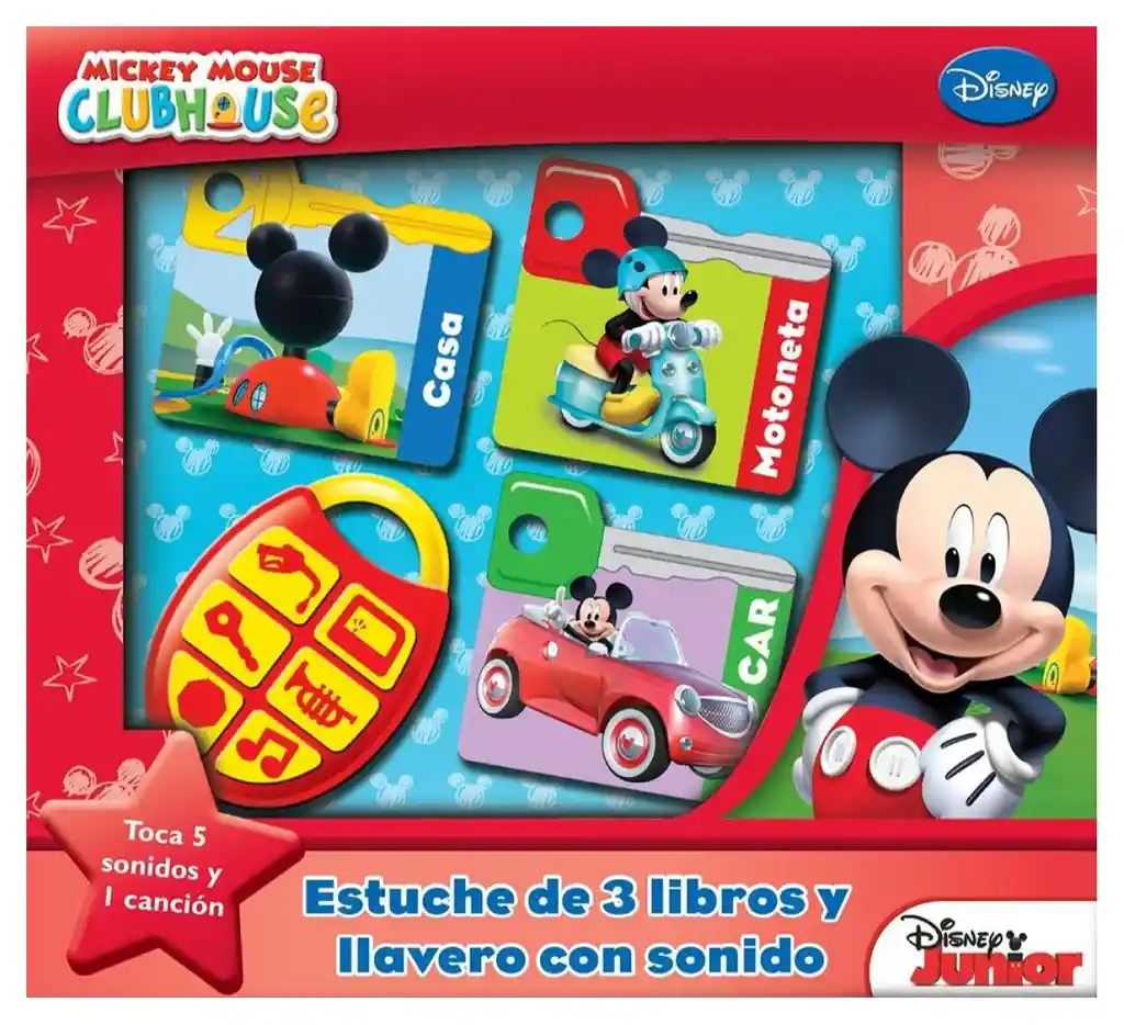 Juego Interactivo Con Libros Y Llavero De Mickey Mouse Niños