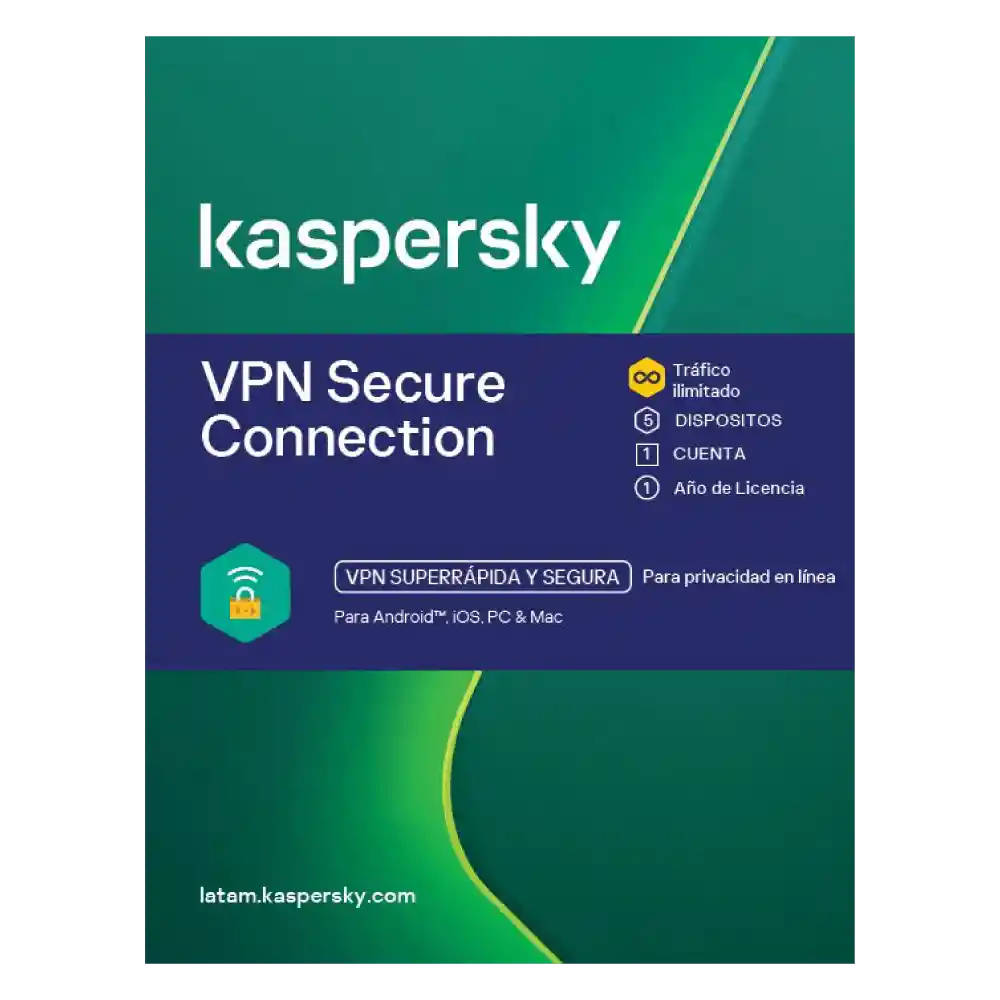 Kaspersky Vpn Ilimitada Secure Connection 5 Disp 1 Año