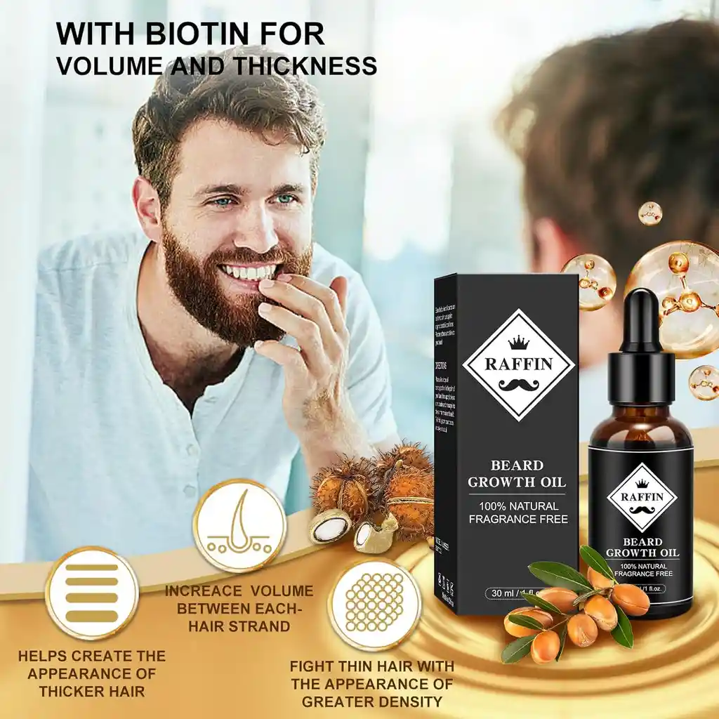 Kit Crecimiento Y Cuidado De Barba Rodillo Aceite Balsamo Peine