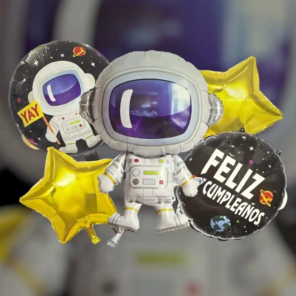 Bouquet Globo Bomba Personaje Infantil Astronauta X5