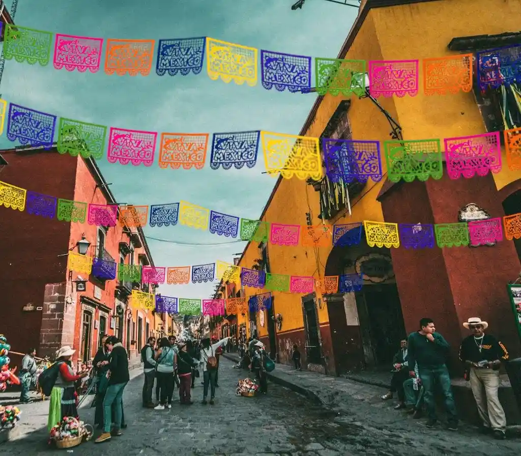 Guirnalda De Papel Mexicano Viva Mexico Por 5 Metros