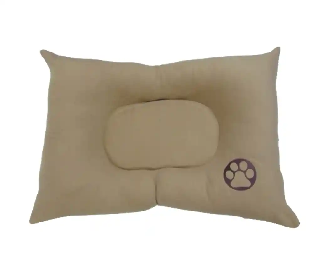 Colchón Premium Grande Huella Bordada Para Mascota Beige