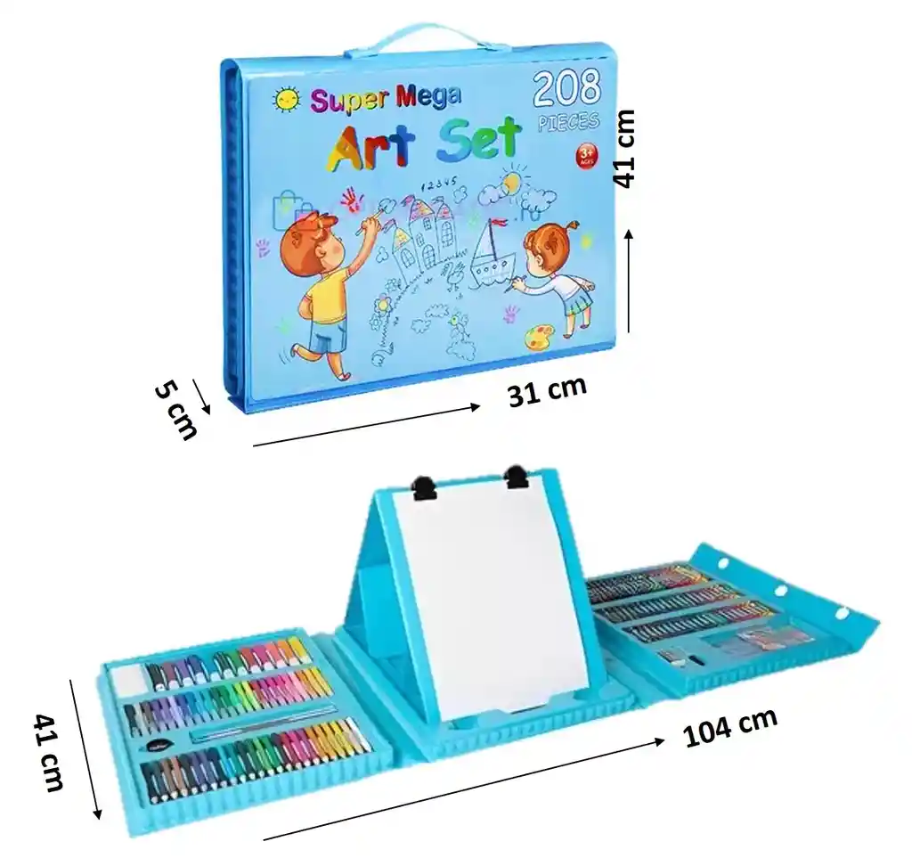 Set Kit De Arte Y Dibujo Tipo Maleta Para Niño 208 Piezas