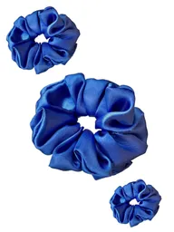 Bamba Scrunchies En Satín Mar Azul