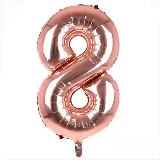 Globo Metalizado Número 8 Oro Rosa 32 Pulgadas