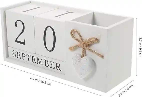 Calendario De Madera Con Portalapicero