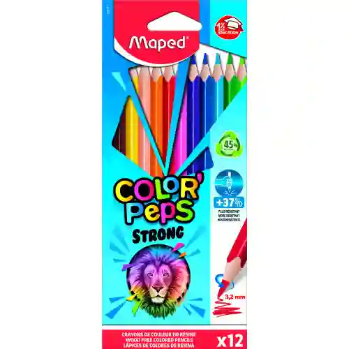 Colores Maped 3mm X12 Color Peps Strong Triangular