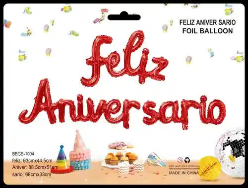 Set Feliz Aniversario Cursivo