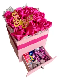 Regalo Joyero Con Rosas Eternas Princesa Magenta Y Chocolates - Amor Y Amistad