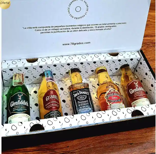 Caja Premium De 5 Mini Botellas De Whisky (referencia #3)